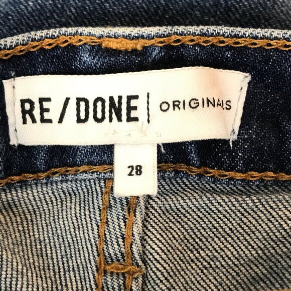 RE/DONE Originals Jean High Rise Ankle Crop 5 Pocket Button Up Size 28 - Picture 7 of 9